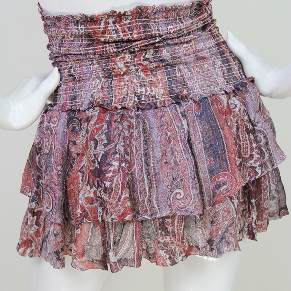 SOLD. Isabel Marant Silea Paisley Silk Mini Skirt - Picture 4 of 8